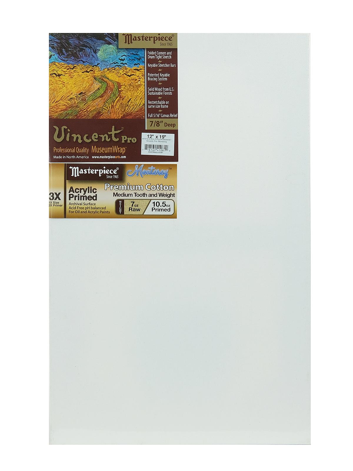 Vincent Pro Stretched Cotton Canvas Golden Rectangle 12 In. X 19 In. Each
