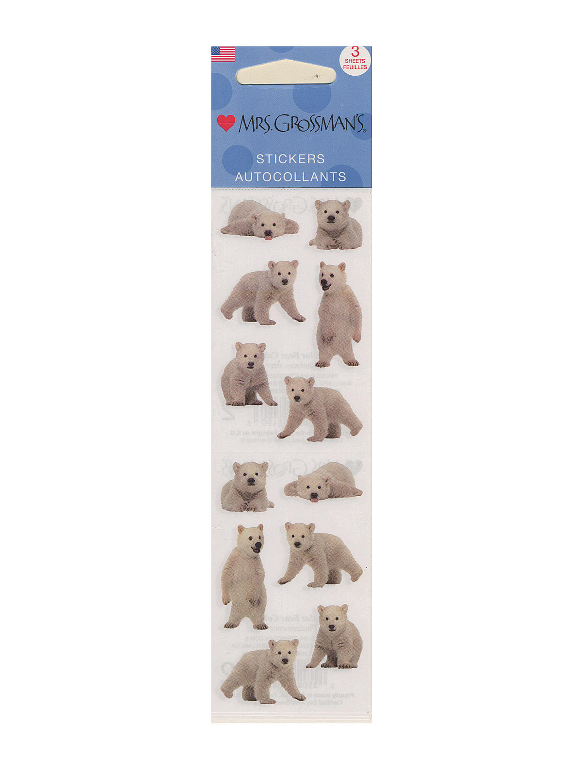 Regular Sticker Packs Photoessence Polar Bear Cubs 3 Sheets