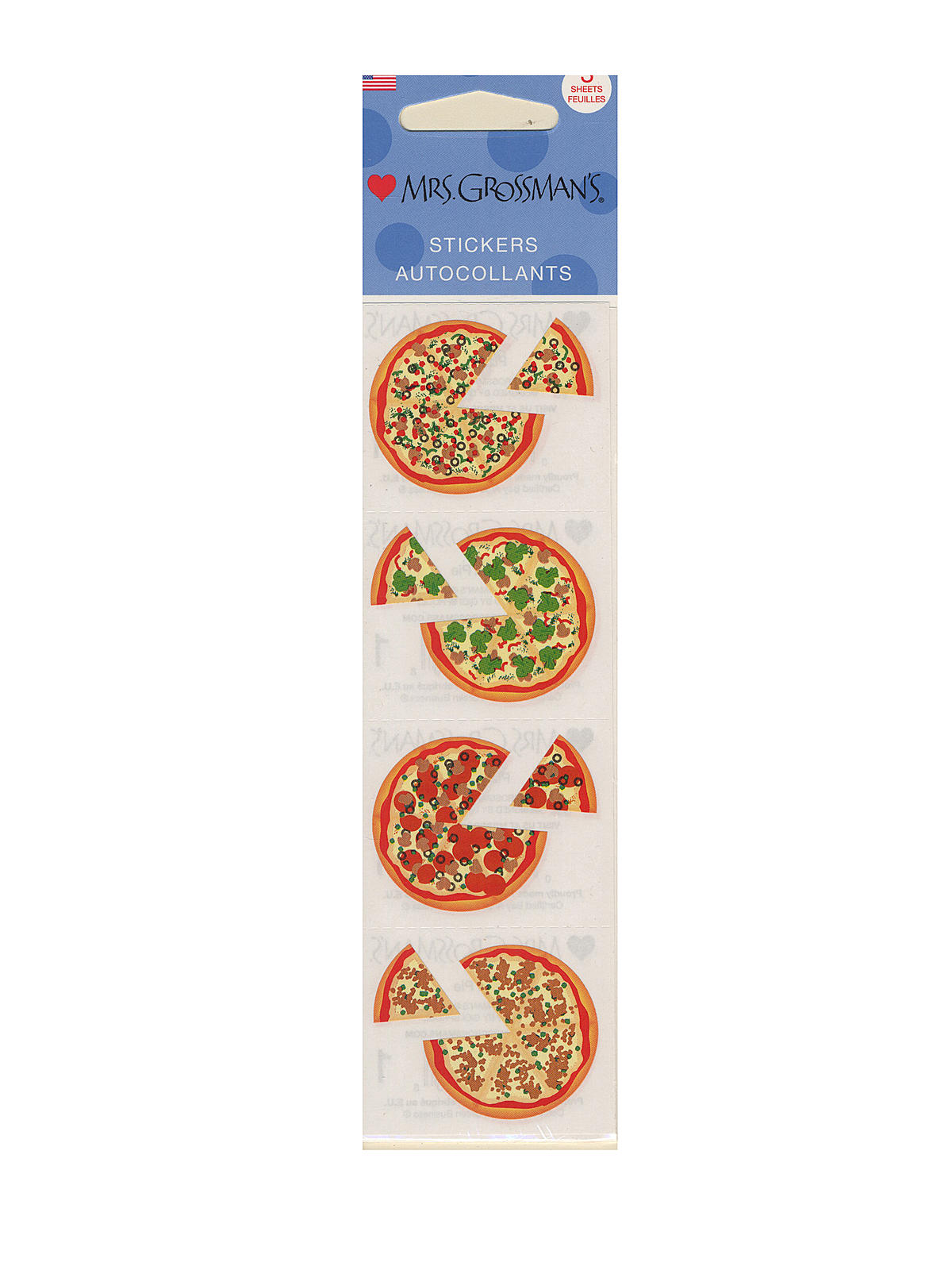 Regular Sticker Packs Standard Pizza Pie 3 Sheets