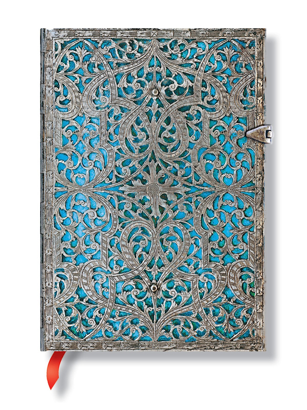 Silver Filigree Journals Maya Blue Midi, 5 In. X 7 In. 240 Pages, Lined