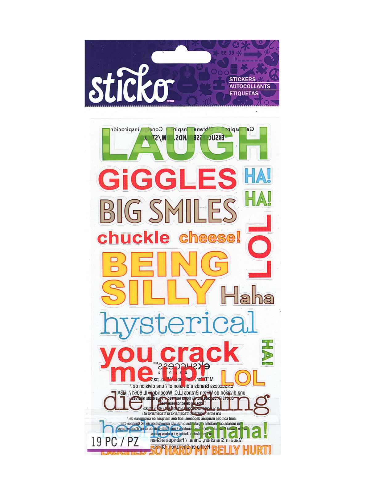Classic Stickers Giggles 19 Pieces