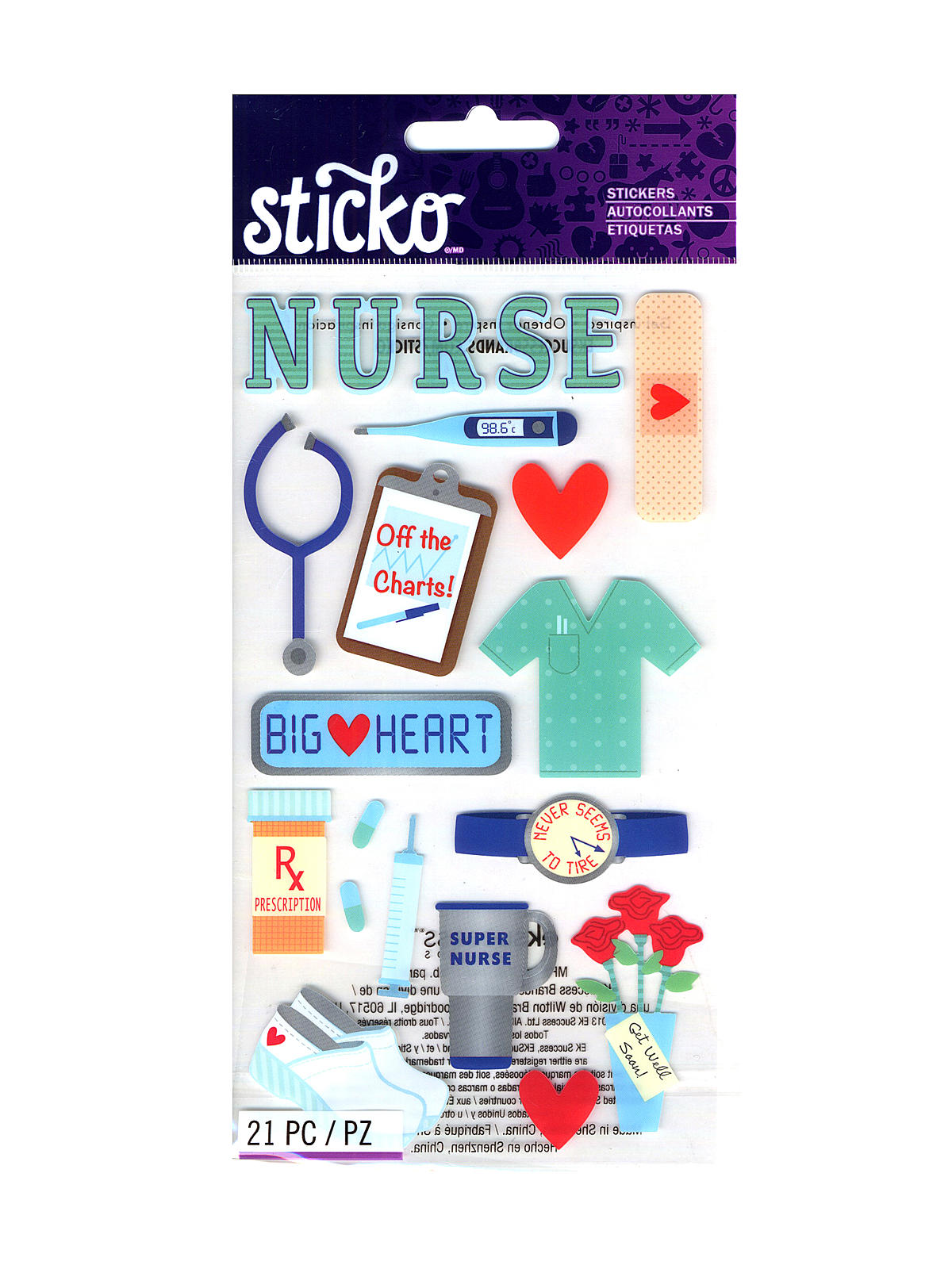 Classic Stickers Nurse 21 Pieces