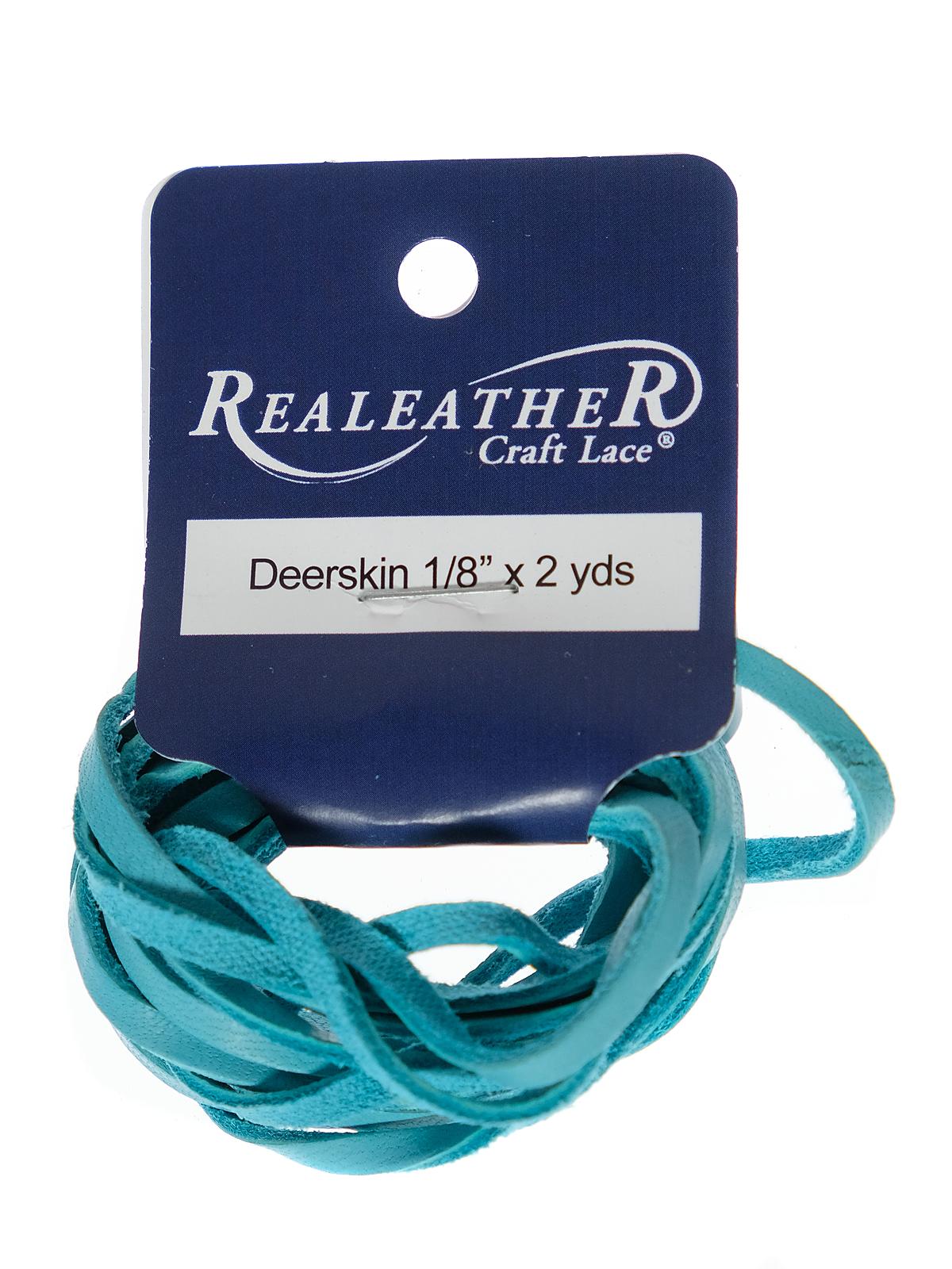 Realeather Deerskin Lace Turquoise 1 8 In. X 2 Yds. Hank