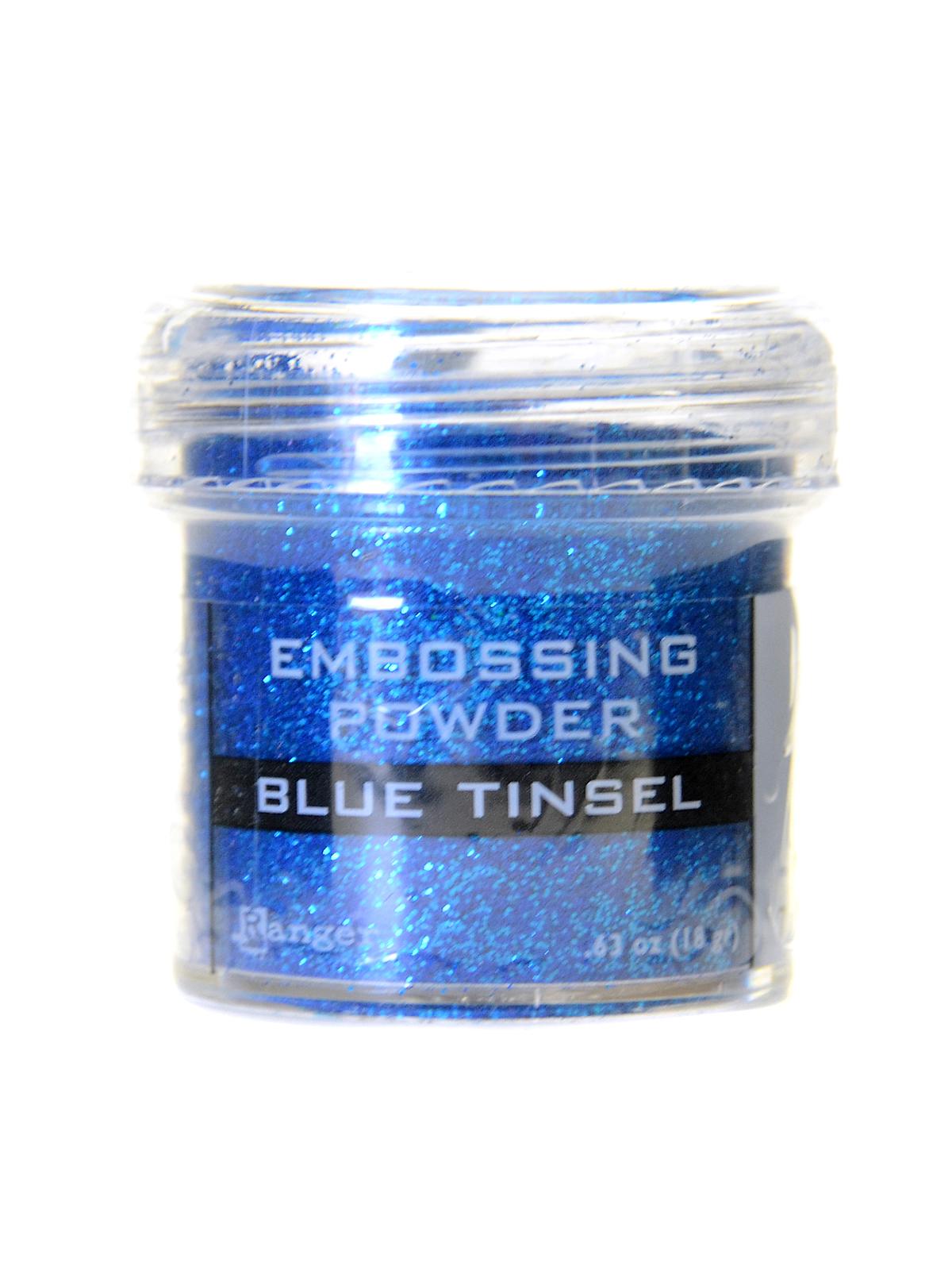 Embossing Powder Blue Tinsel 1 Oz. Jar