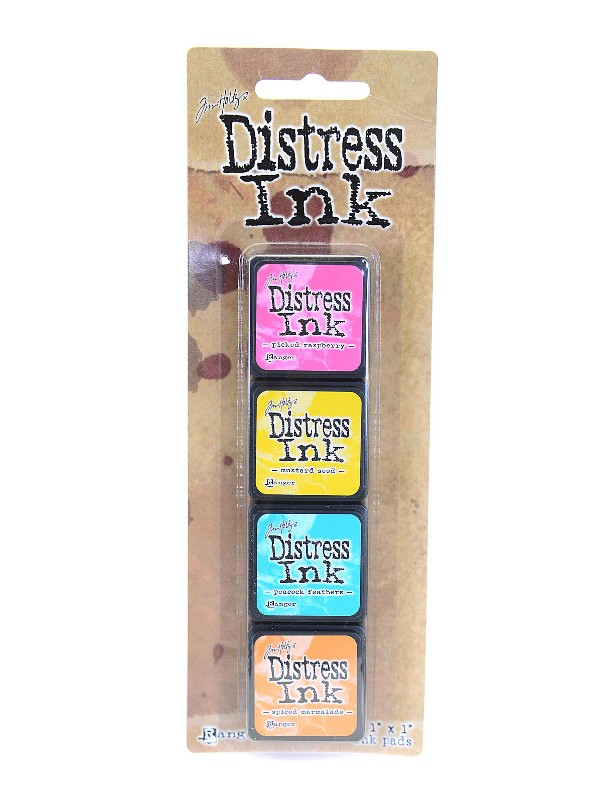 Tim Holtz Mini Distress Ink Pads Kit #1 1 In. X 1 In. Set Of 4 Colors
