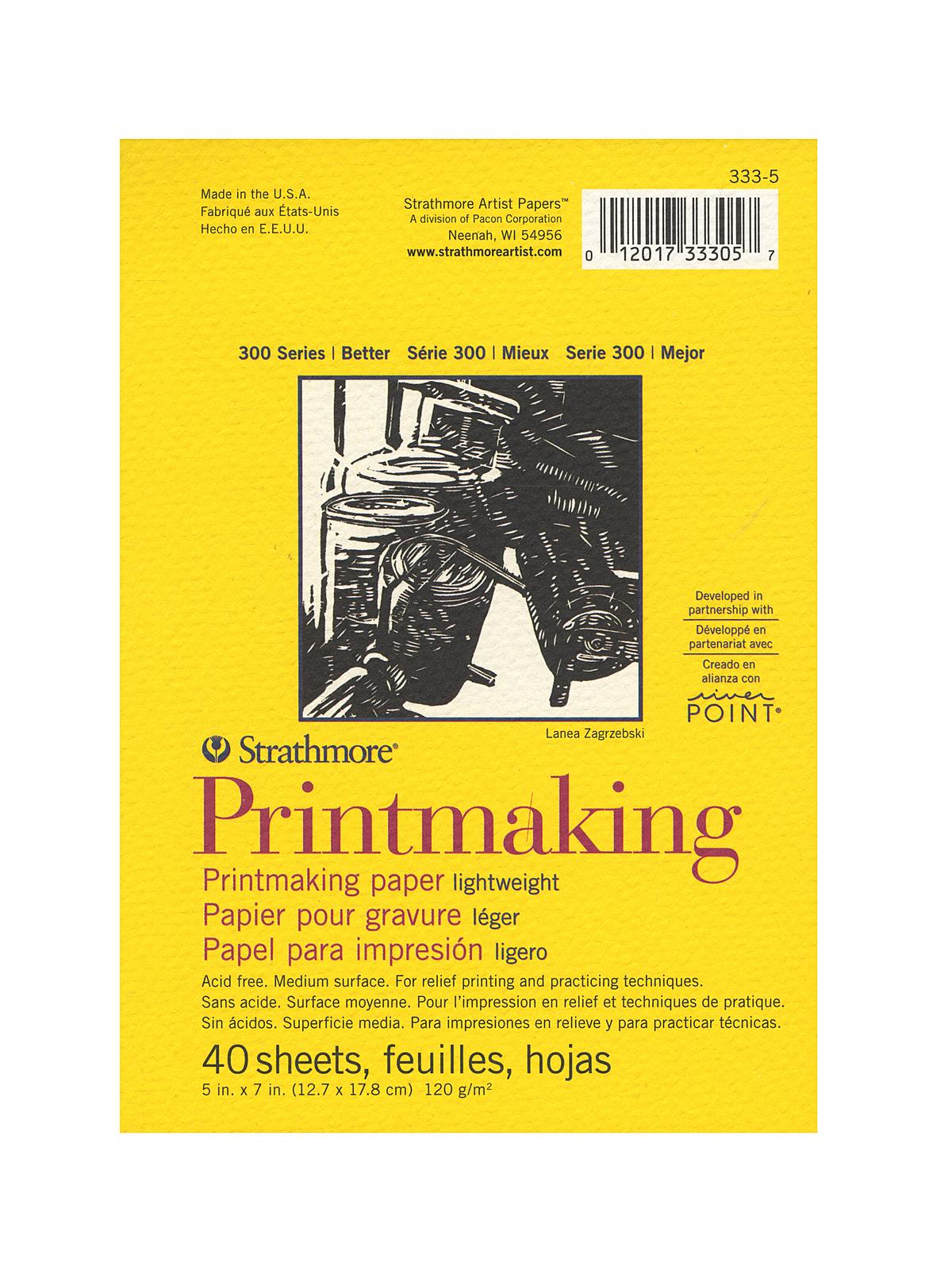 Printmaking Paper Pads 5 In. X 7 In. 40 Sheets