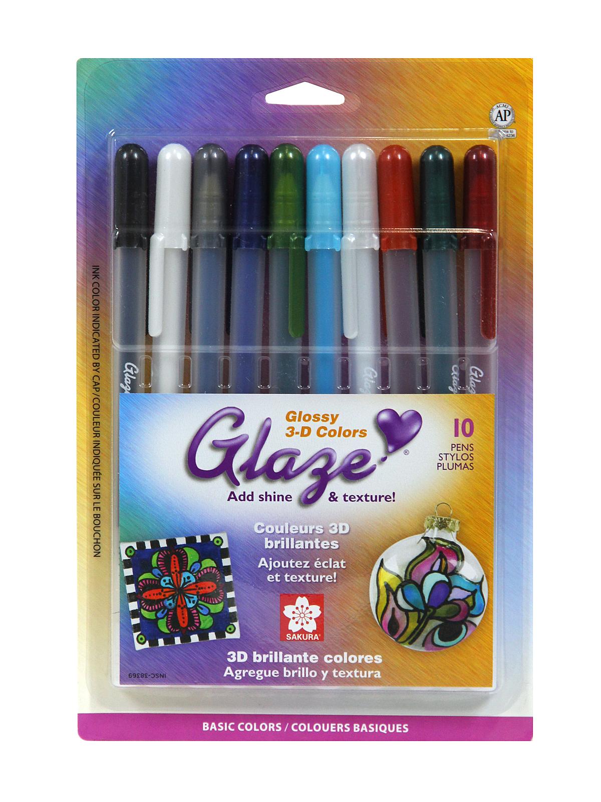 Gelly Roll Glaze Pens Assorted Basic Colors Set Of 10