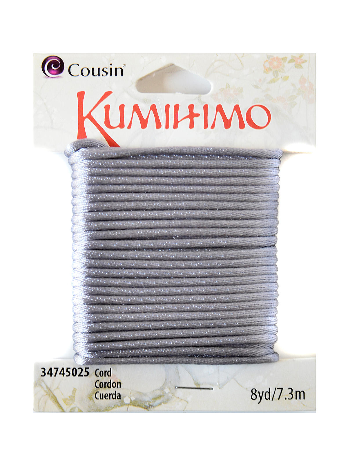 Kumihimo Cord 1.5 Mm X 8 Yds. Silver