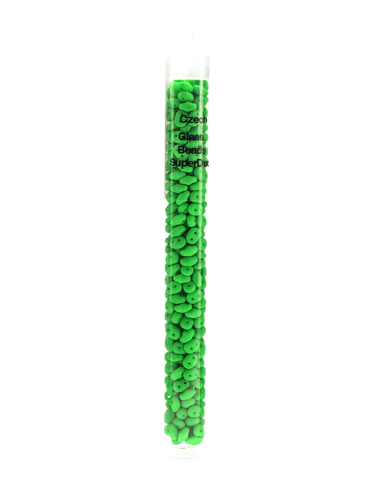 Super Duo Beads Neon Green 2.5 Mm X 5 Mm 24 Gm Tube
