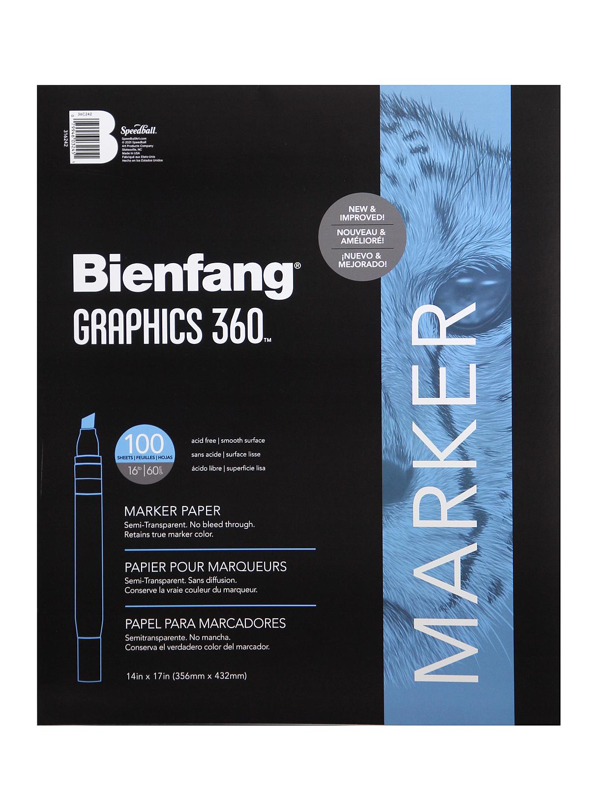 Graphics 360 100% Rag Translucent Marker Paper 14 In. X 17 In. Pad Of 100