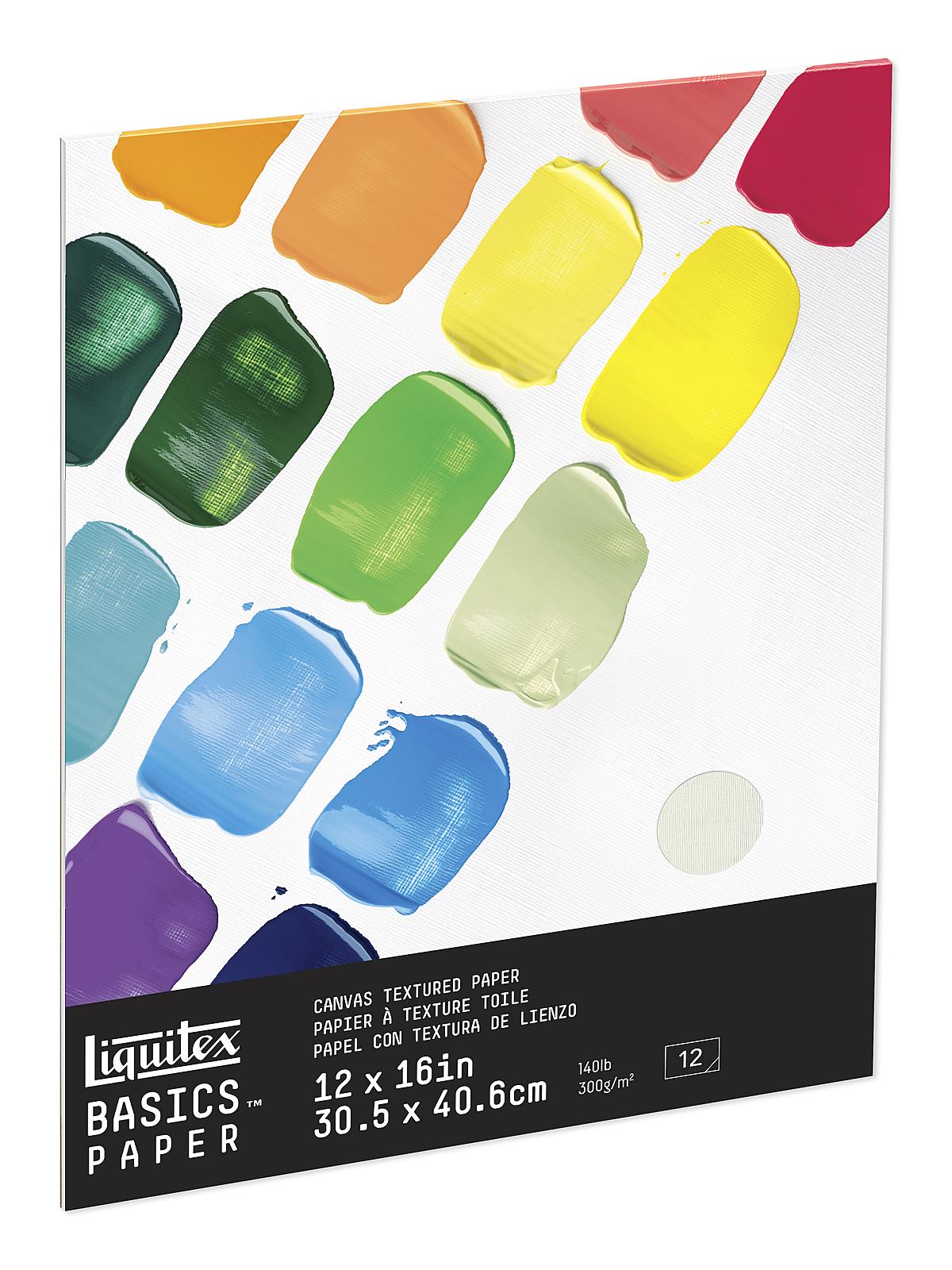 BASICS Acrylic Canvas Textured Paper Pads 12 In. X 16 In. 12 Sheets