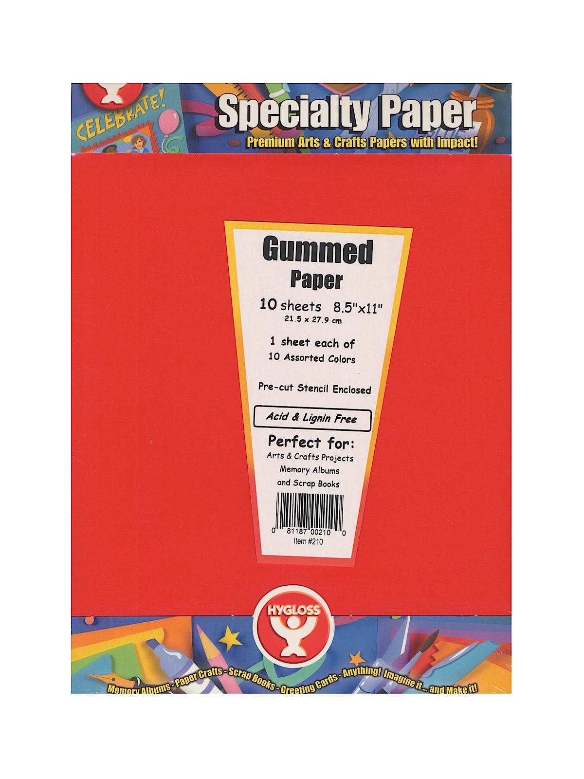 Gummed Paper Activity Kit Assorted 8 1 2 In. X 11 In. Pack Of 10