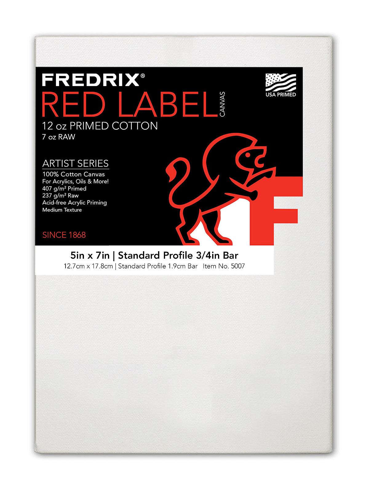 Red Label Standard Stretched Cotton Canvas 5 In. X 7 In. Each