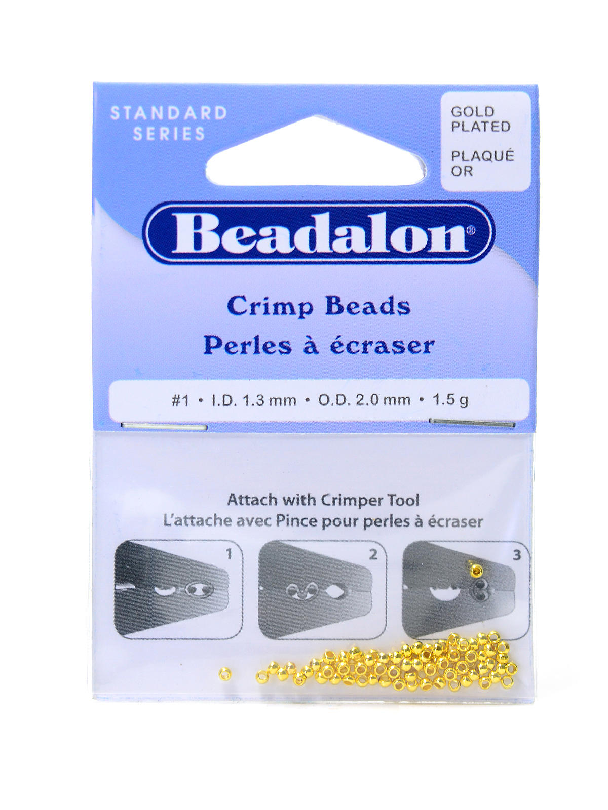 Crimp Beads #1 Gold Pack Of 100