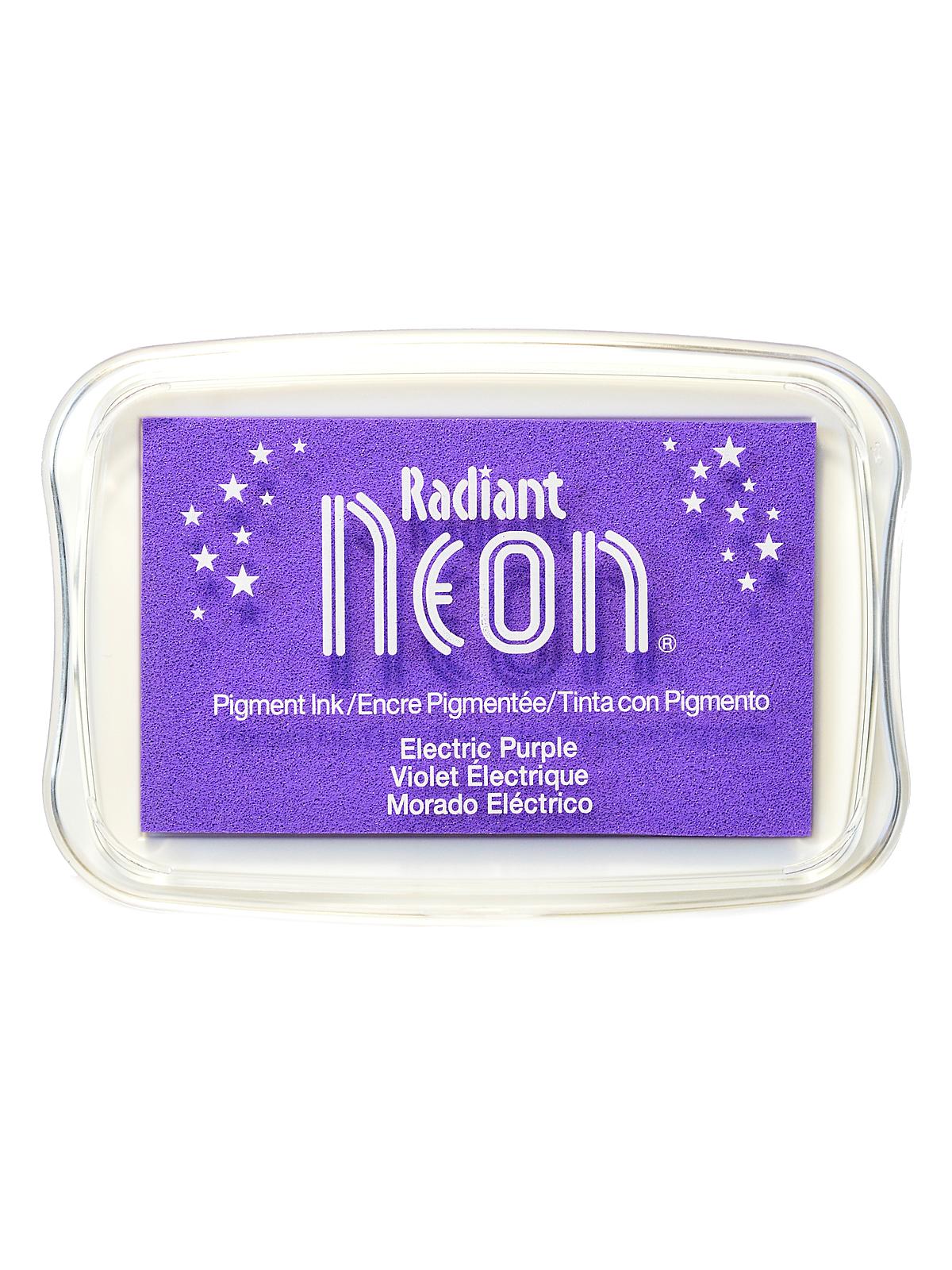 Radiant Neon Pigment Ink Pads 3.75 In. X 2.625 In. Electric Purple