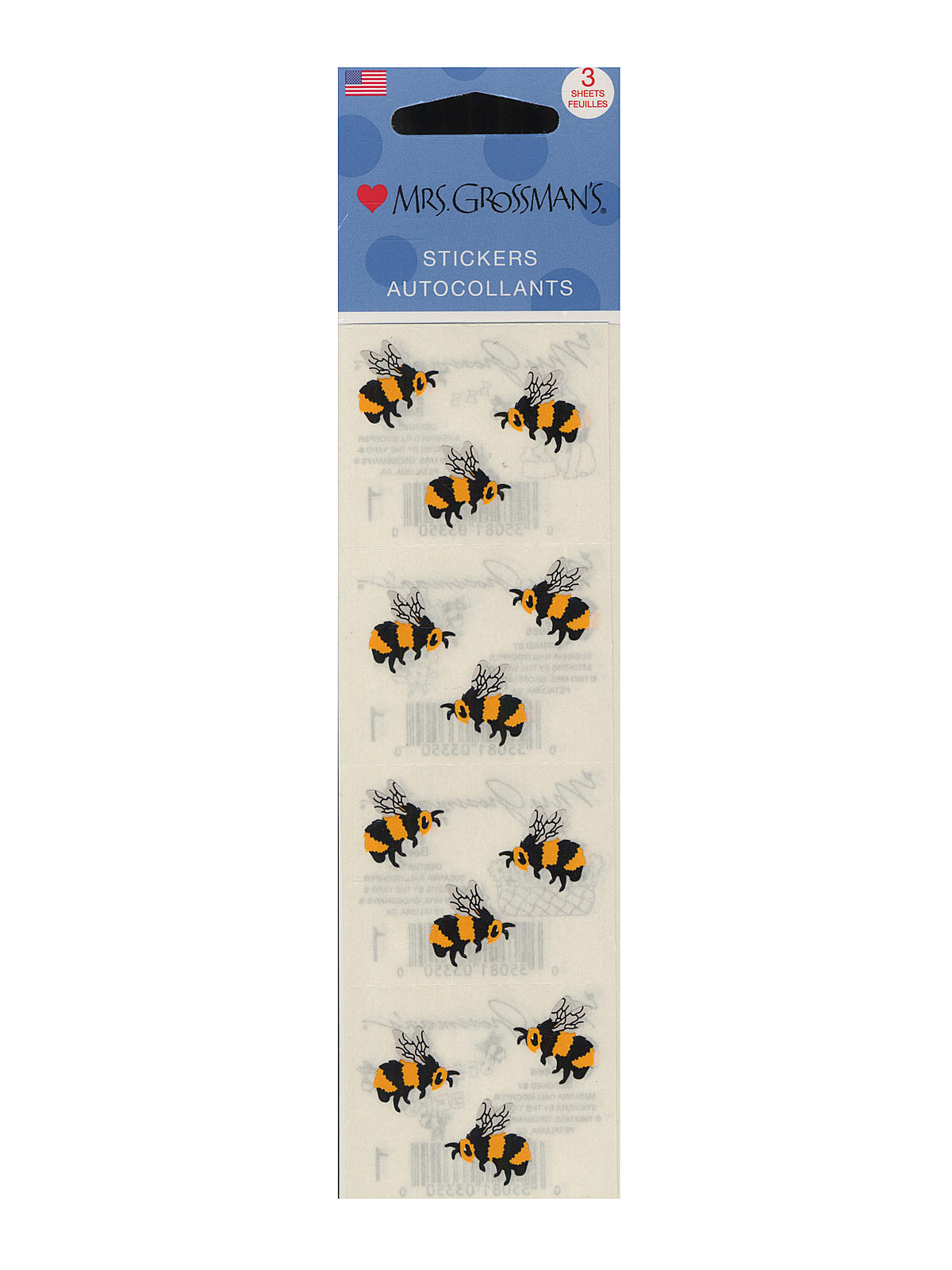 Regular Sticker Packs Standard Bees 3 Sheets