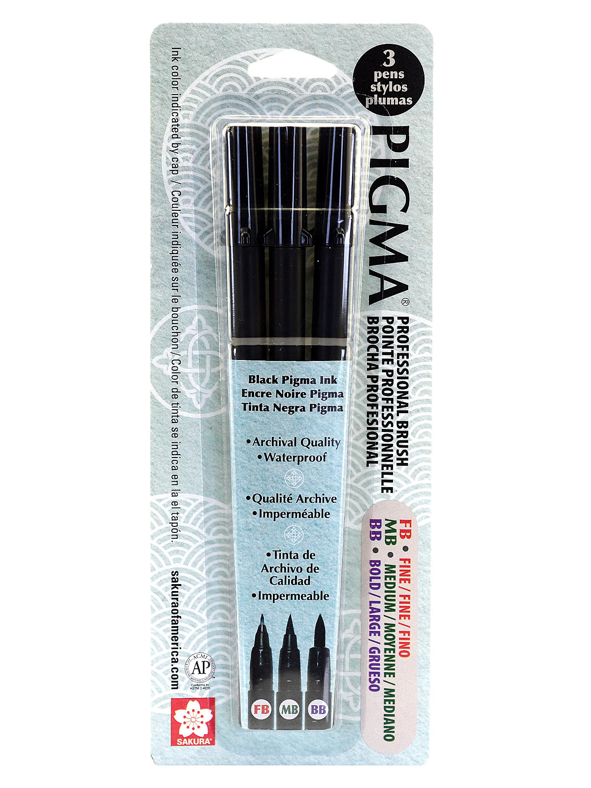 Pigma Professional Brush Pen Sets Black Set Of 3