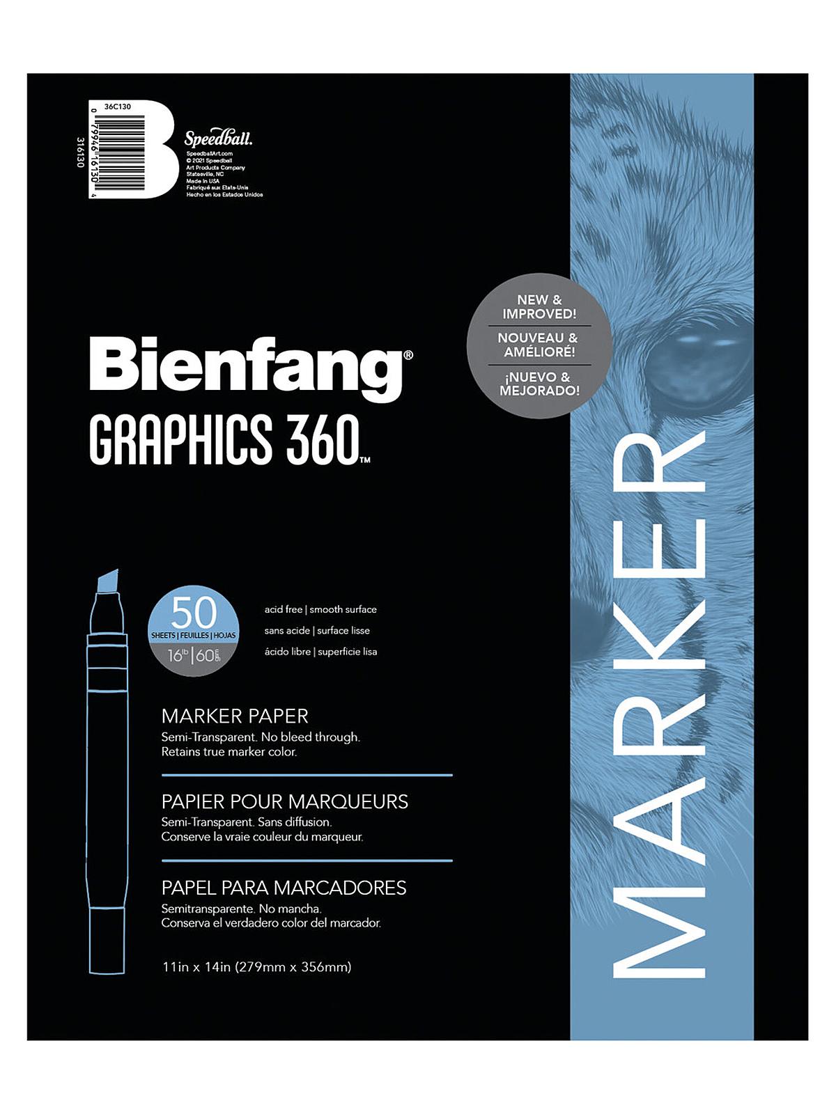 Graphics 360 100% Rag Translucent Marker Paper 11 In. X 14 In. Pad Of 50