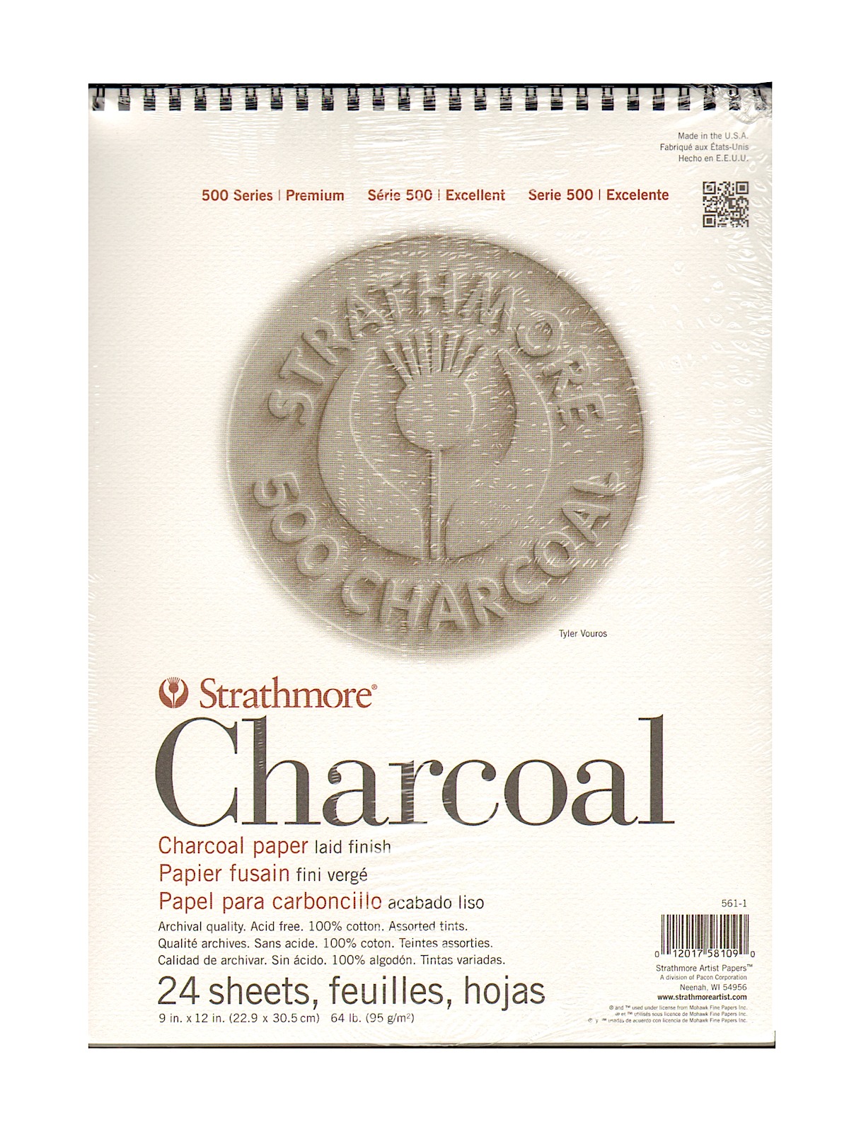 500 Series Charcoal Paper Pads Assorted Tints 9 In. X 12 In.
