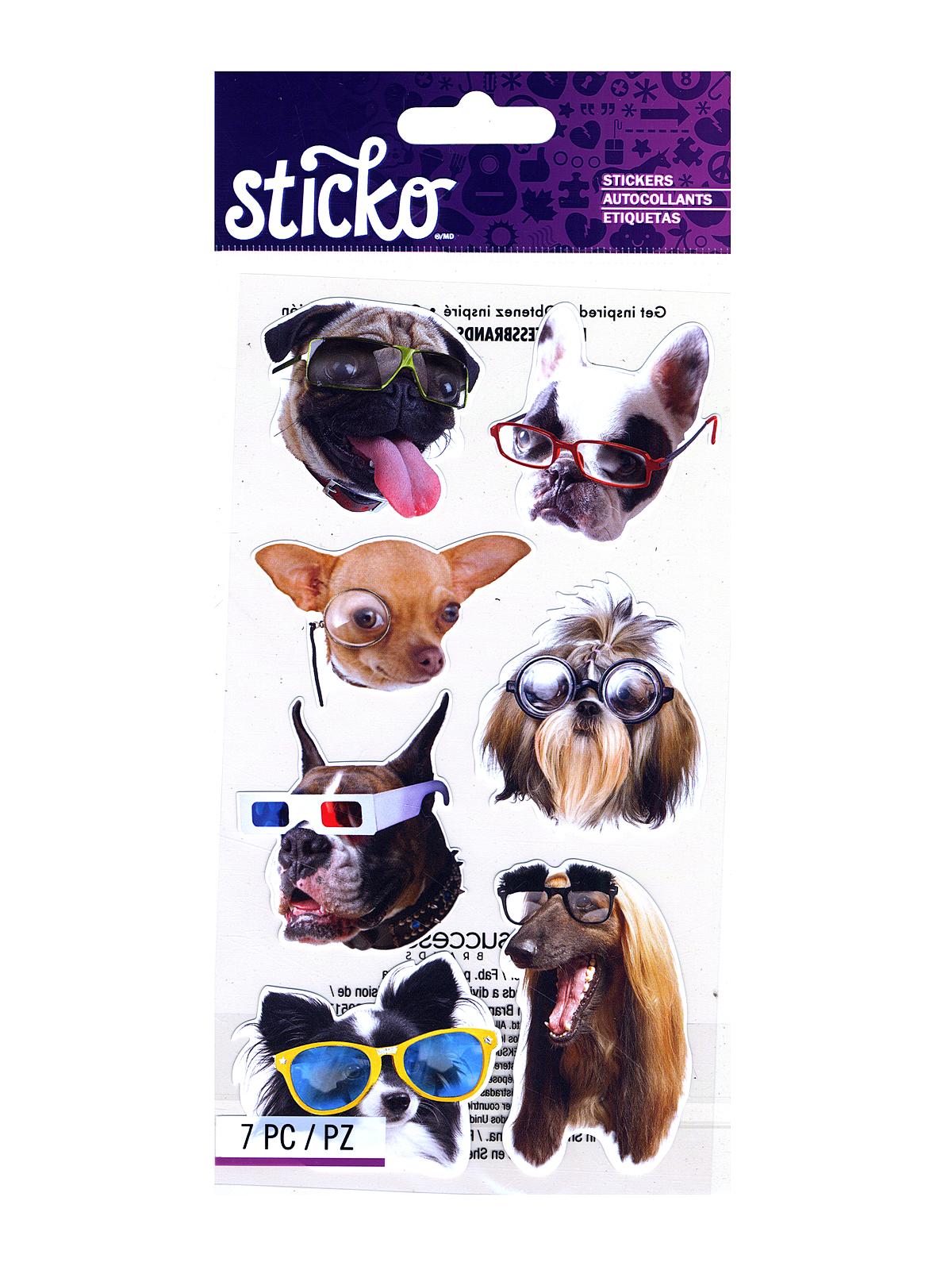 Classic Stickers Funny Dogs 7 Pieces