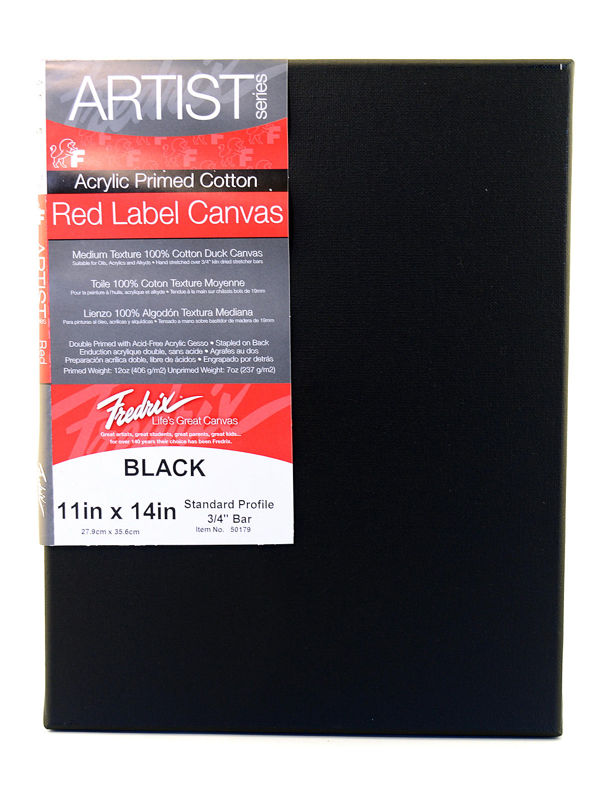 Red Label Black Stretched Cotton Canvas 11 In. X 14 In. Each