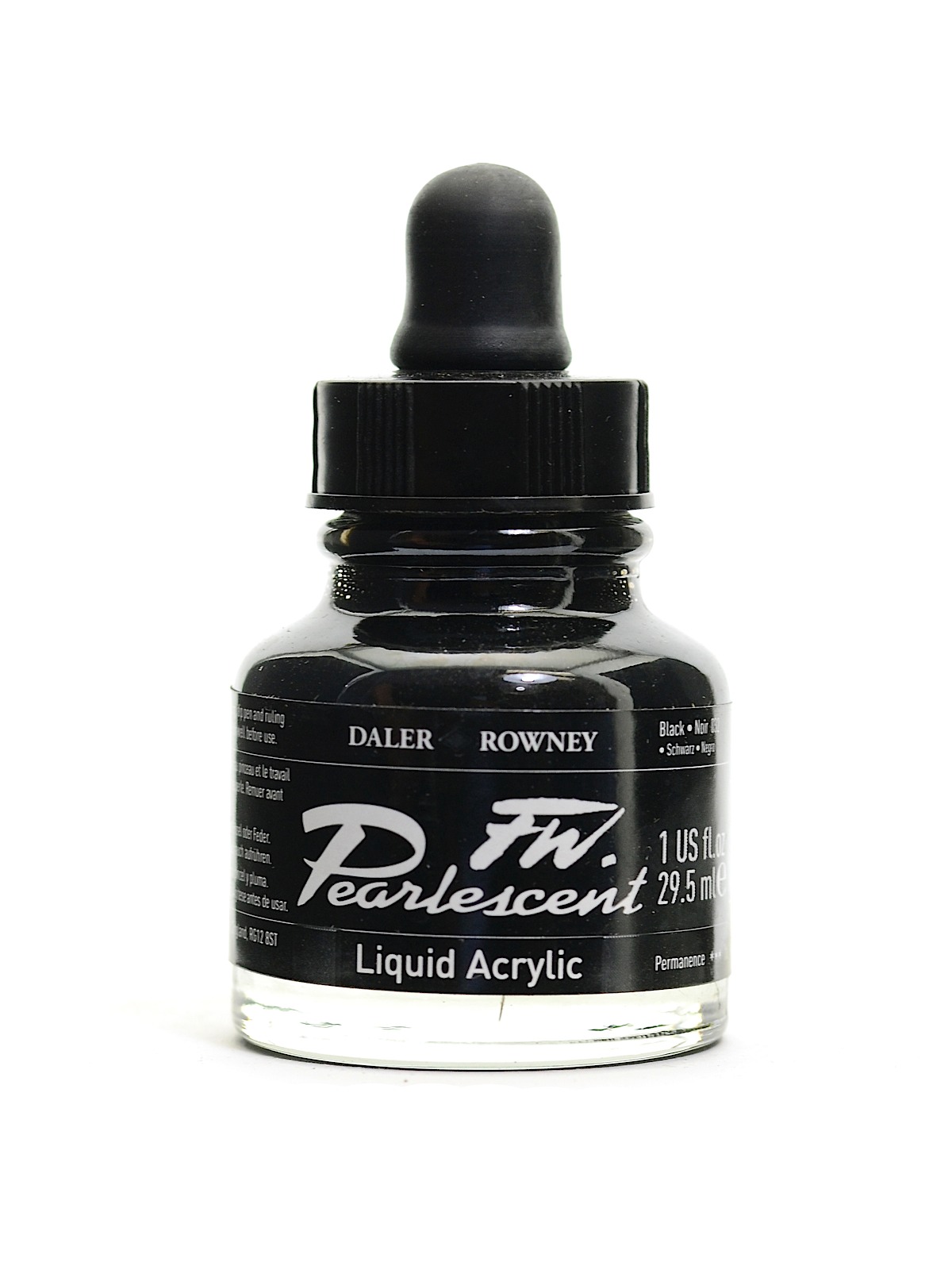 Fw Pearlescent And Shimmering Liquid Acrylic Black 1 Oz.