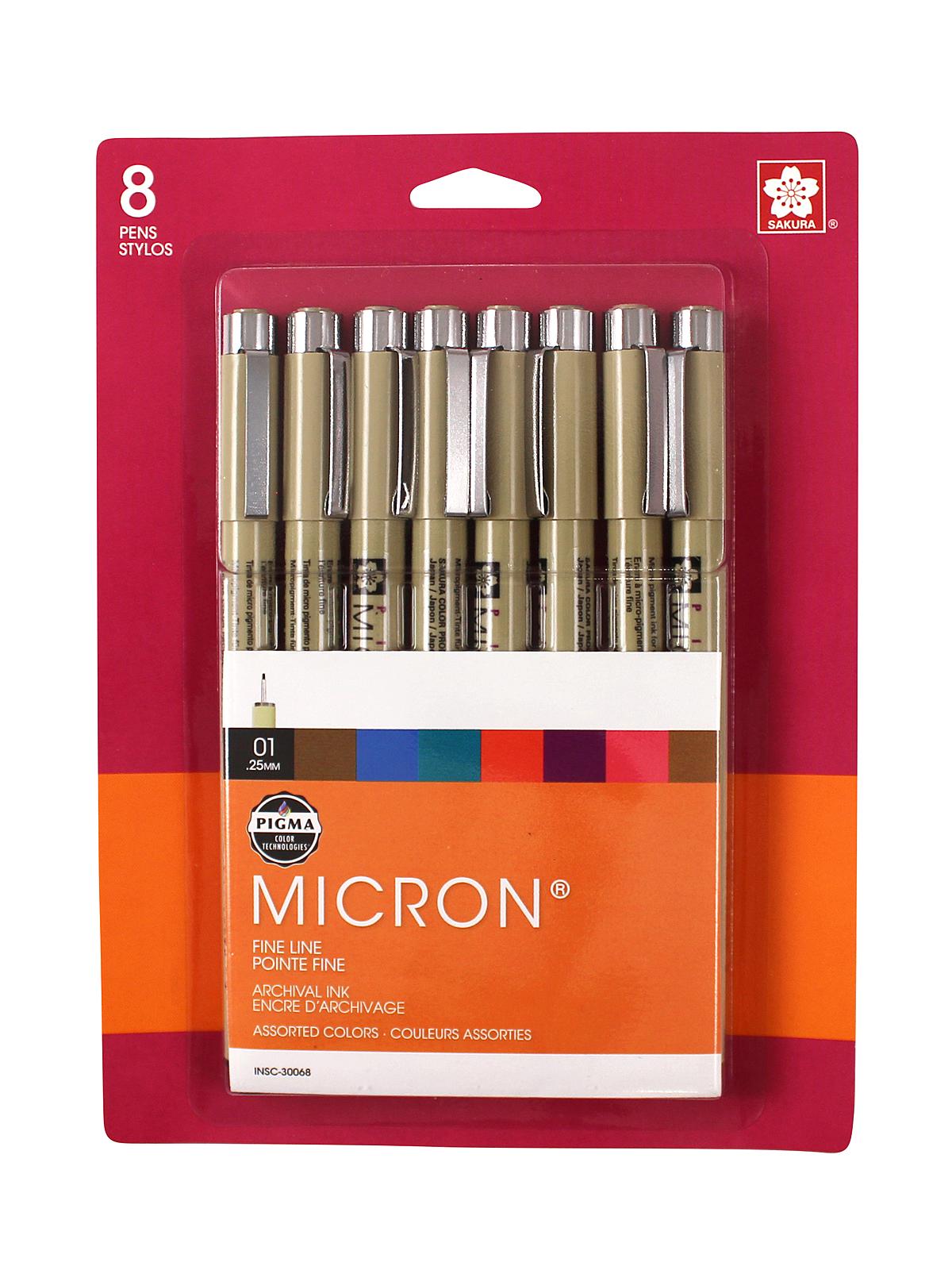 Pigma Pen Sets Micron Colors Set Of 8