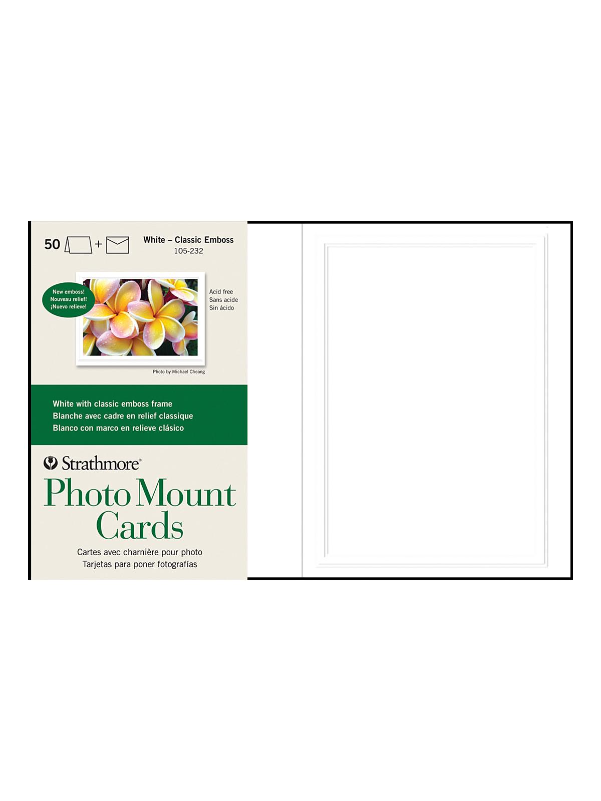 Photo Mount Greeting Cards White Pack Of 50