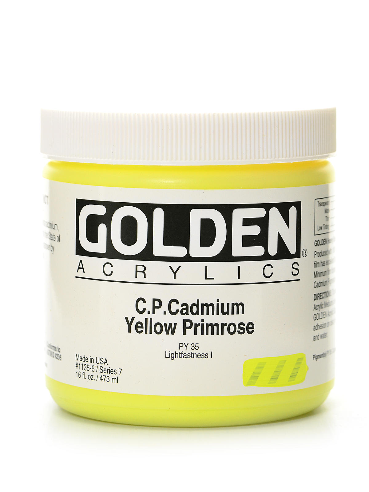 Heavy Body Acrylics Cadmium Yellow Primrose (cp) 16 Oz.