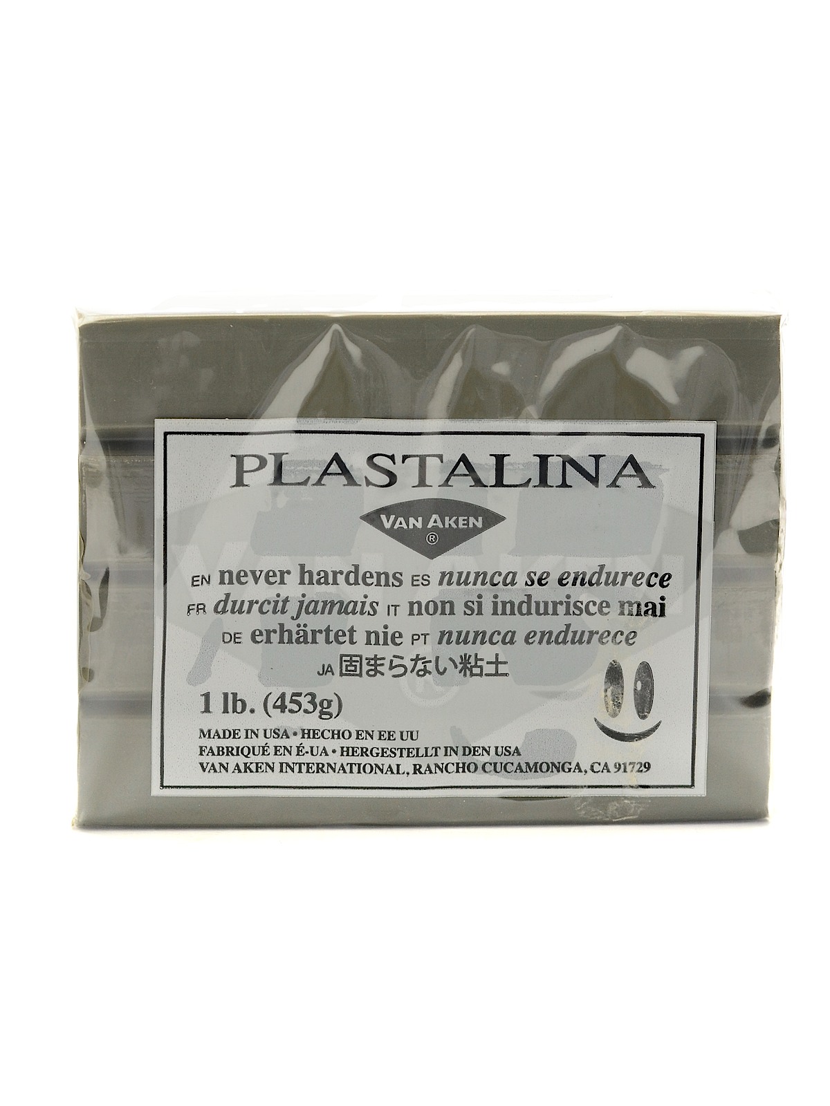Plastalina Modeling Clay Gray 1 Lb. Bar