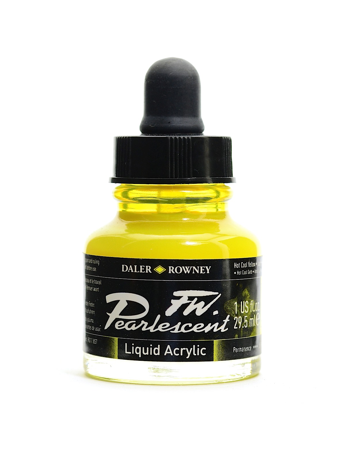 Fw Pearlescent And Shimmering Liquid Acrylic Hot Cool Yellow 1 Oz.