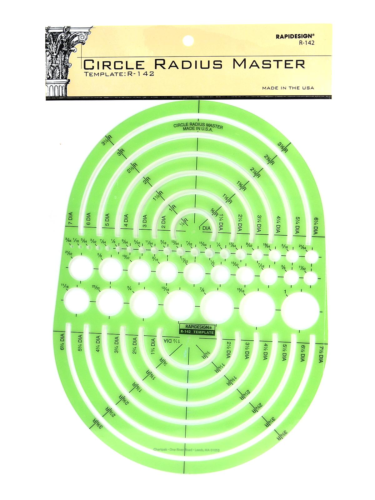 Circle Drafting Templates Circle Radius Master