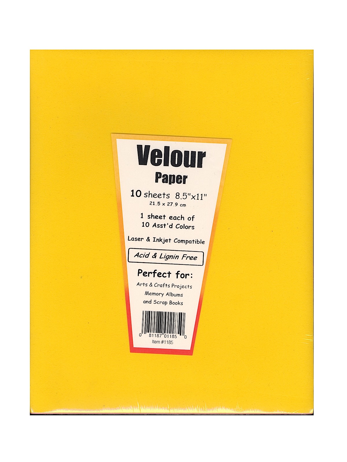 Velour Paper Assorted 8 1 2 In. X 11 In. Pack Of 10