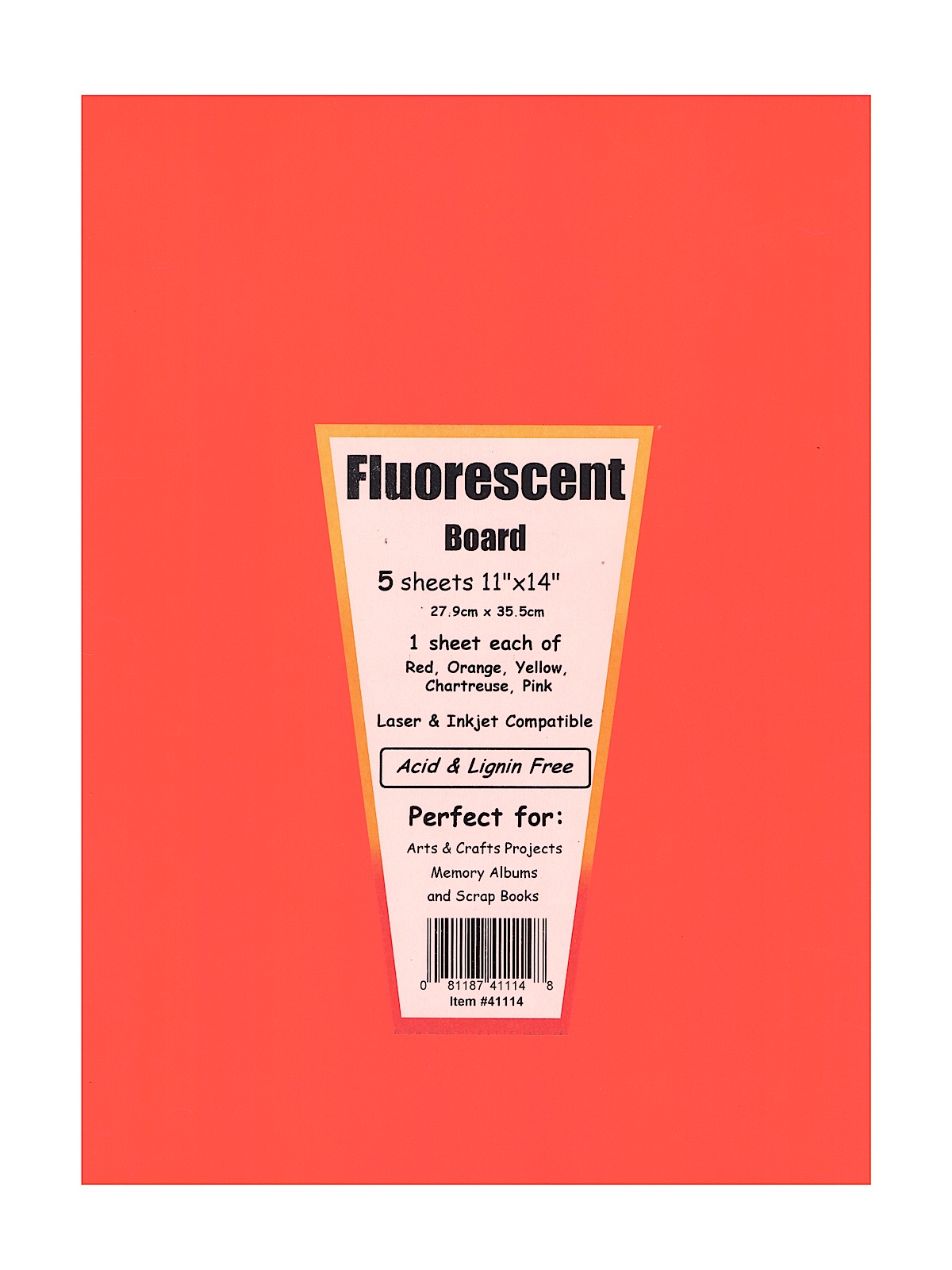 Fluorescent Poster Board 11 In. X 14 In. Pack Of 5