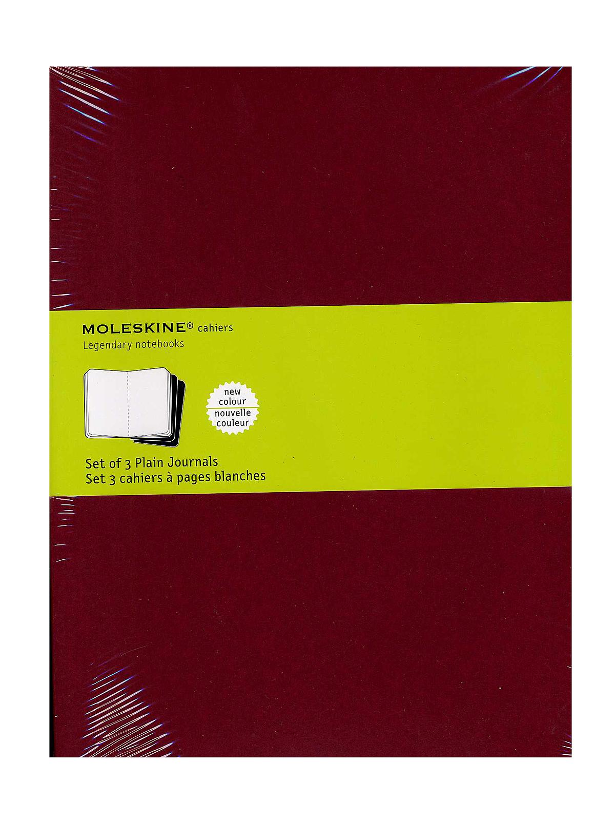 Cahier Journals Red, Blank 7 1 2 In. X 9 3 4 In. Pack Of 3, 120 Pages Each