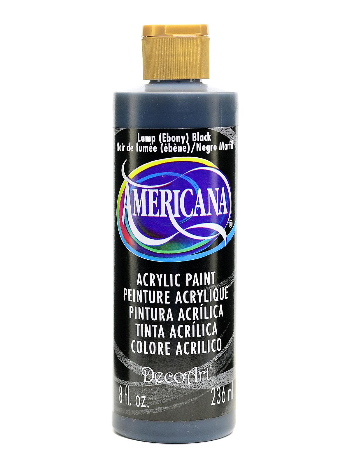 Americana Acrylic Paints Ebony (lamp) Black 8 Oz.