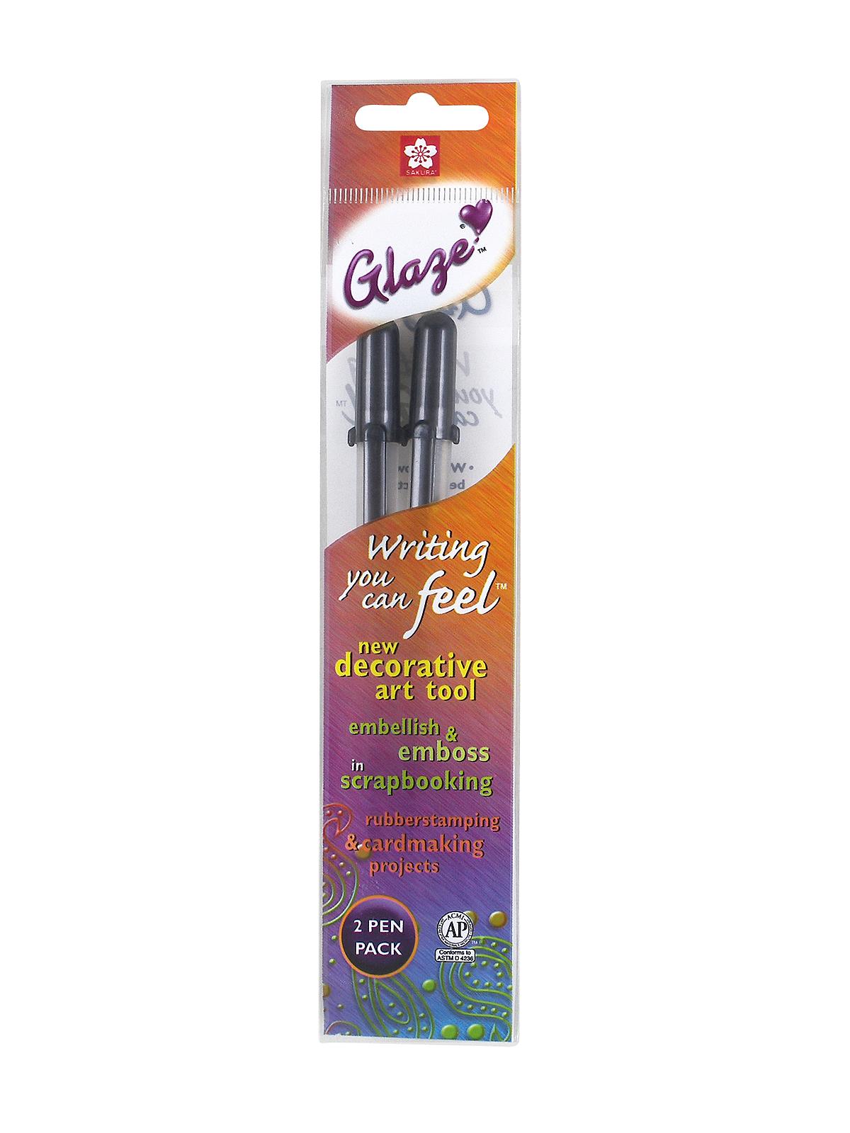 Gelly Roll Glaze Pens Black Pack Of 2