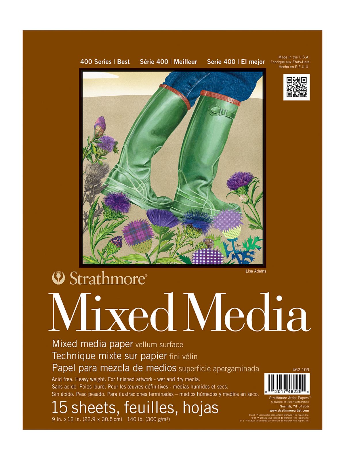 400 Series Mixed Media Pad 9 In. X 12 In. 15 Sheets