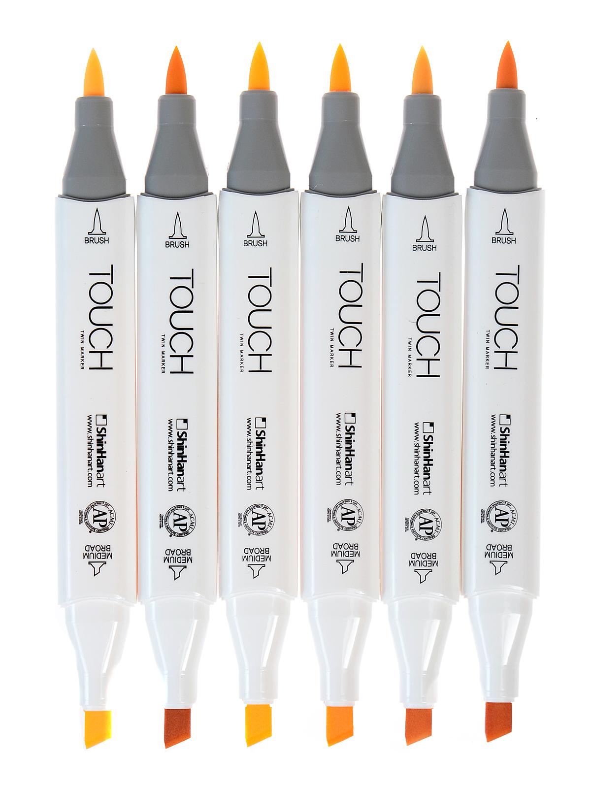 Touch Twin Brush Marker Sets Set Of 6 Skin Tones