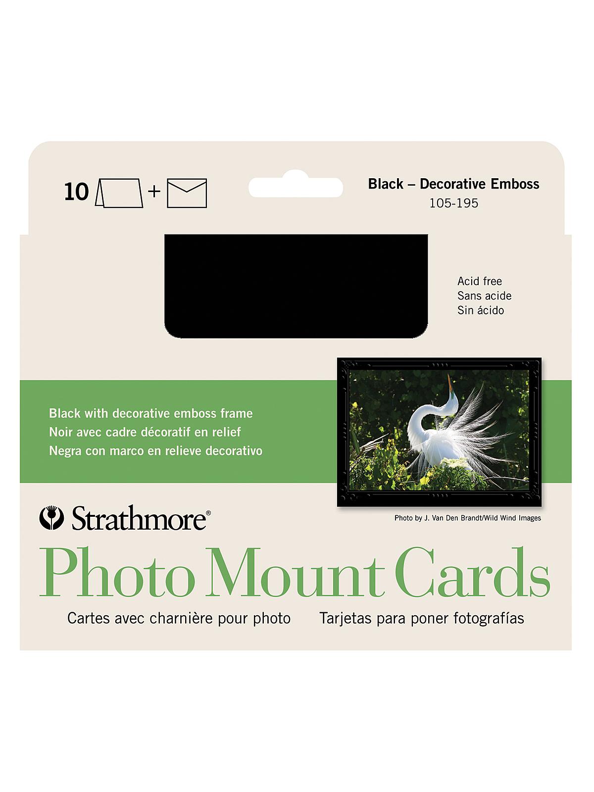 Photo Mount Greeting Cards Black Pack Of 10