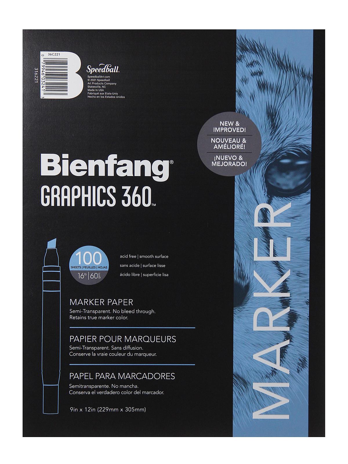 Graphics 360 100% Rag Translucent Marker Paper 9 In. X 12 In. Pad Of 100