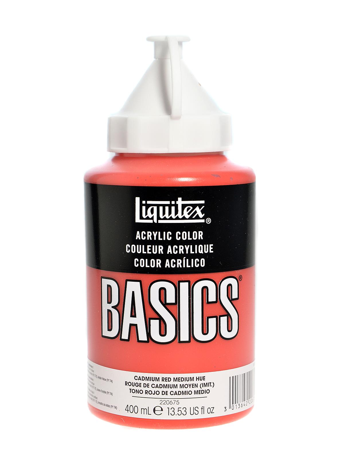 Basics Acrylics Colors Cadmium Red Medium Hue 13.5 Oz. Squeeze Bottle
