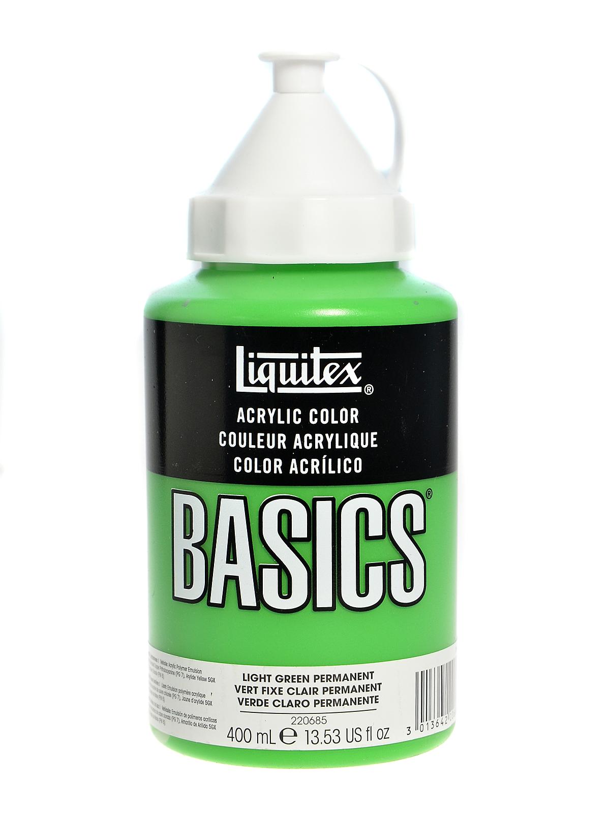 Basics Acrylics Colors Light Green Permanent 13.5 Oz. Squeeze Bottle
