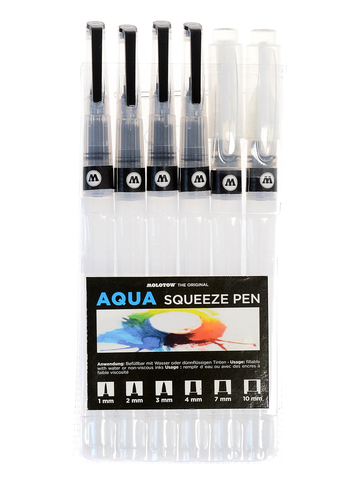 Aqua Squeeze Pens Set Of 6