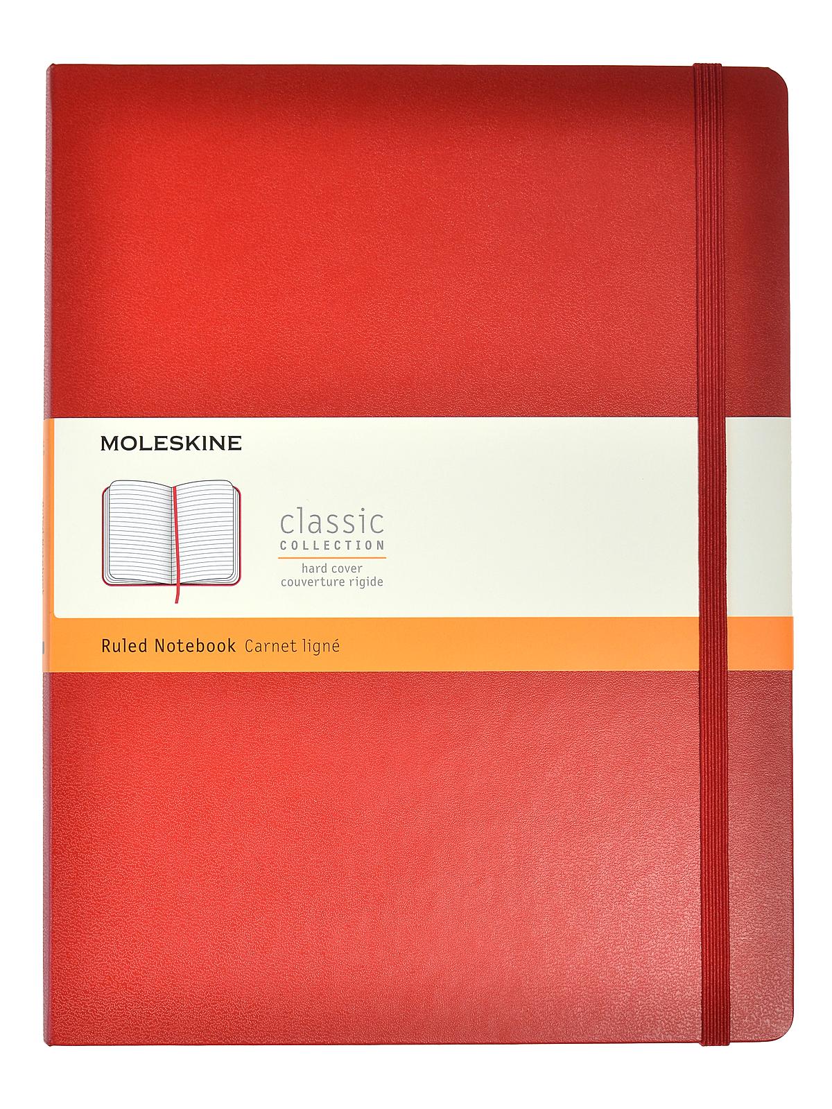 Classic Hard Cover Notebooks Red 7 1 2 In. X 9 3 4 In. 192 Pages, Lined