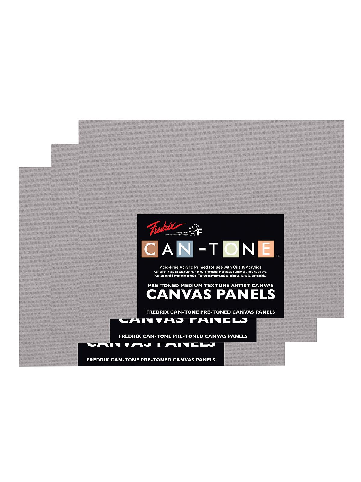 Can-Tone Canvas Panels Tara Gray 12 In. X 16 In. Pack Of 3