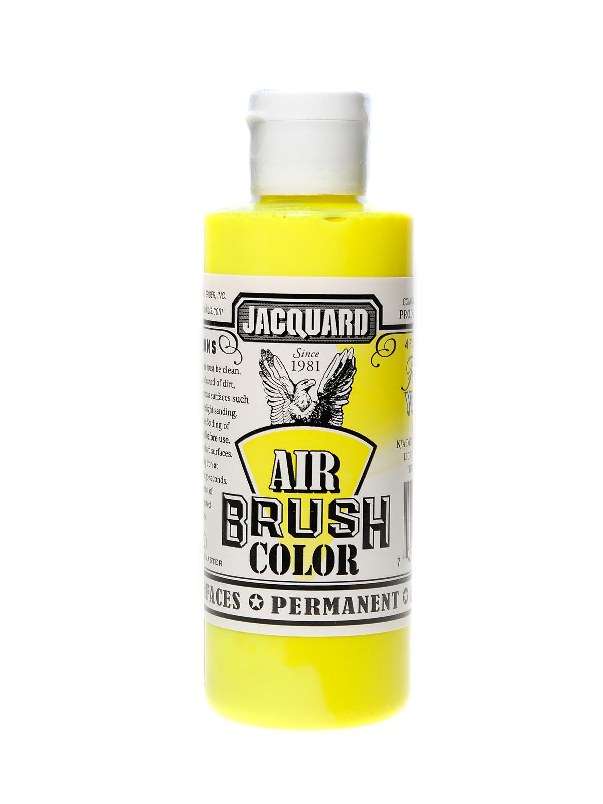 Airbrush Color Fluorescent Yellow 4 Oz.