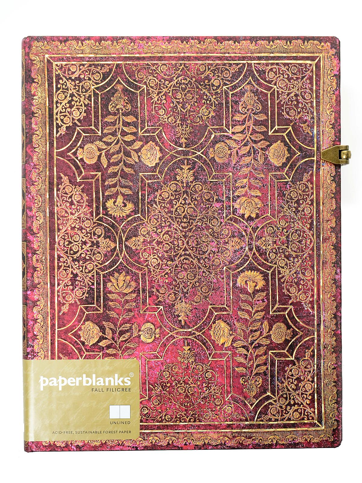 Fall Filigree Journals Amaranth Ultra, 7 In. X 9 In. 144 Pages, Unlined