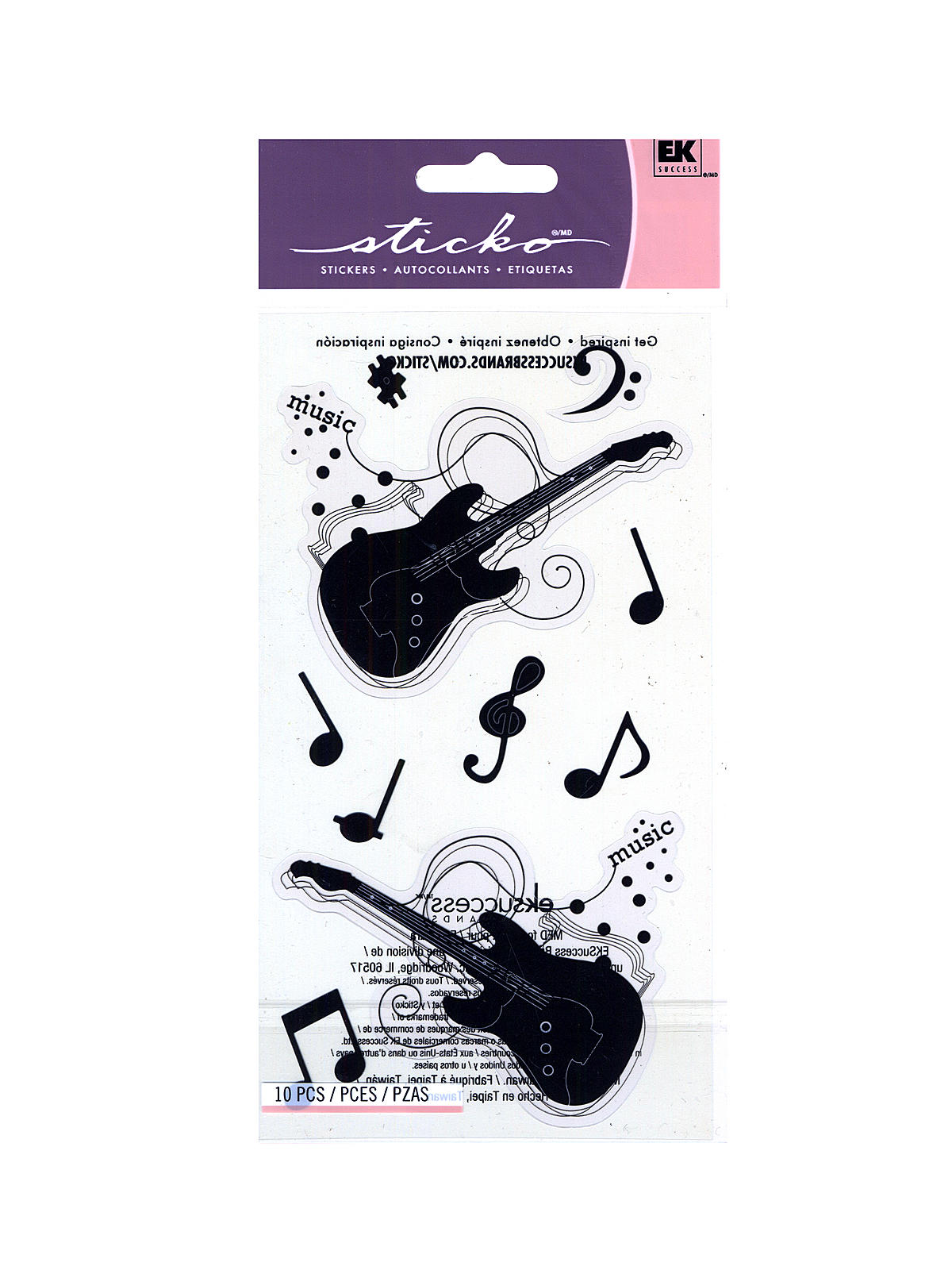Classic Stickers Guitar Silhouette 11 Pieces
