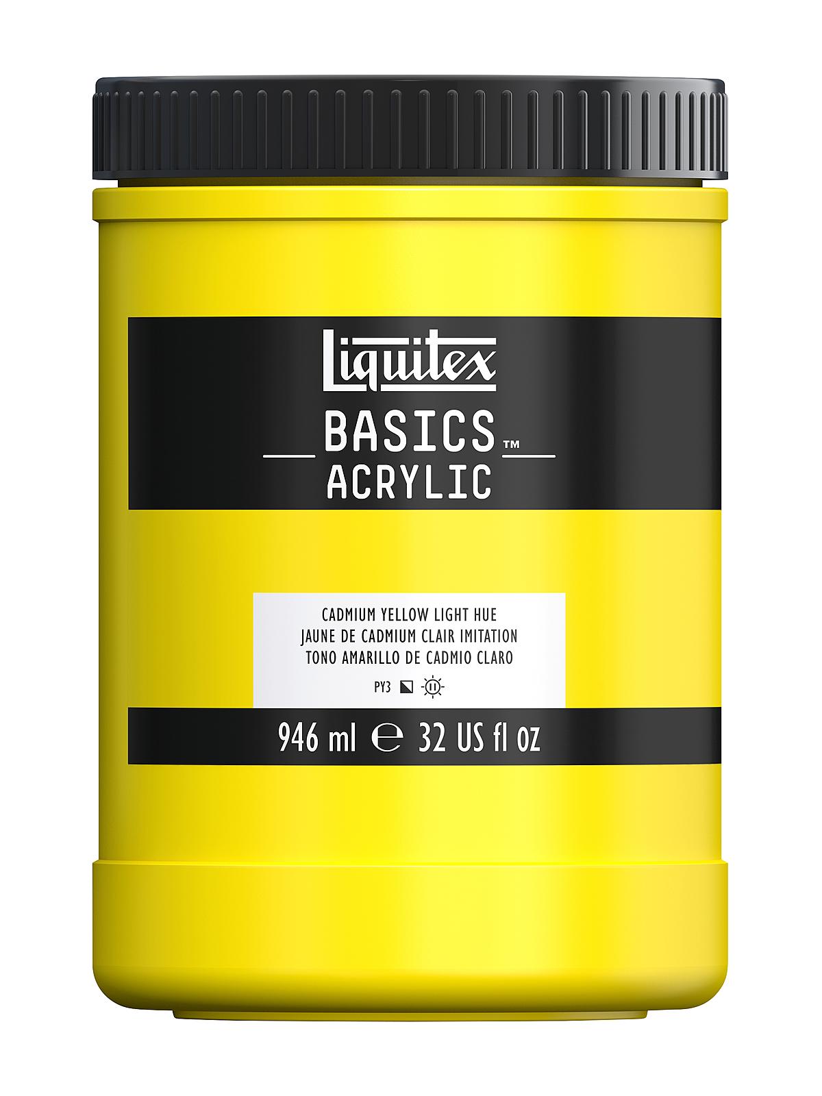 Basics Acrylics Colors Cadmium Yellow Light Hue 32 Oz. Jar